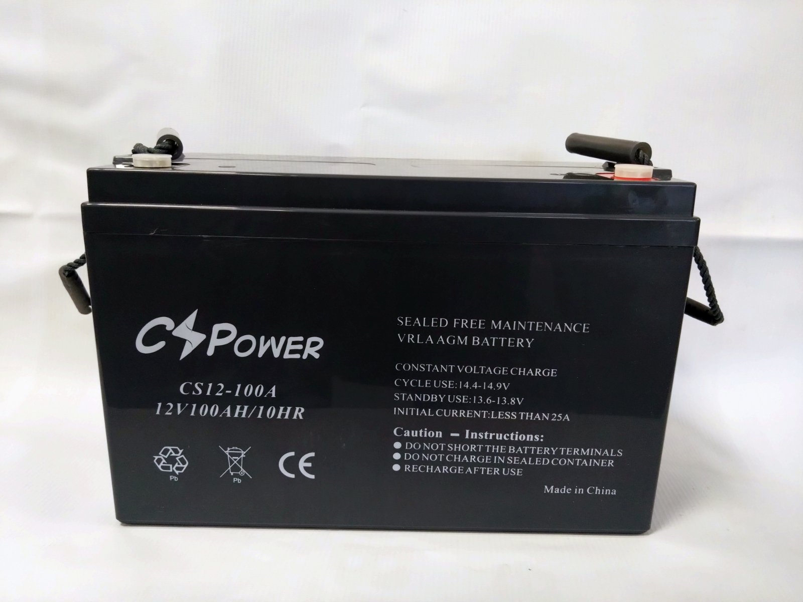 Акумуляторна батарея CS POWER CS12-100А AGM, 100Ah, 12V, 331x174x214(219)мм, M8*18, (CS12-100A)